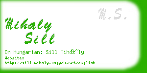 mihaly sill business card